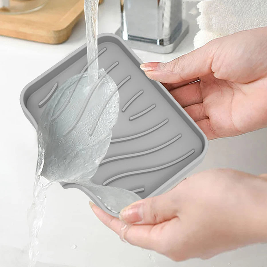 Gray with raising water Soap Dish Holder