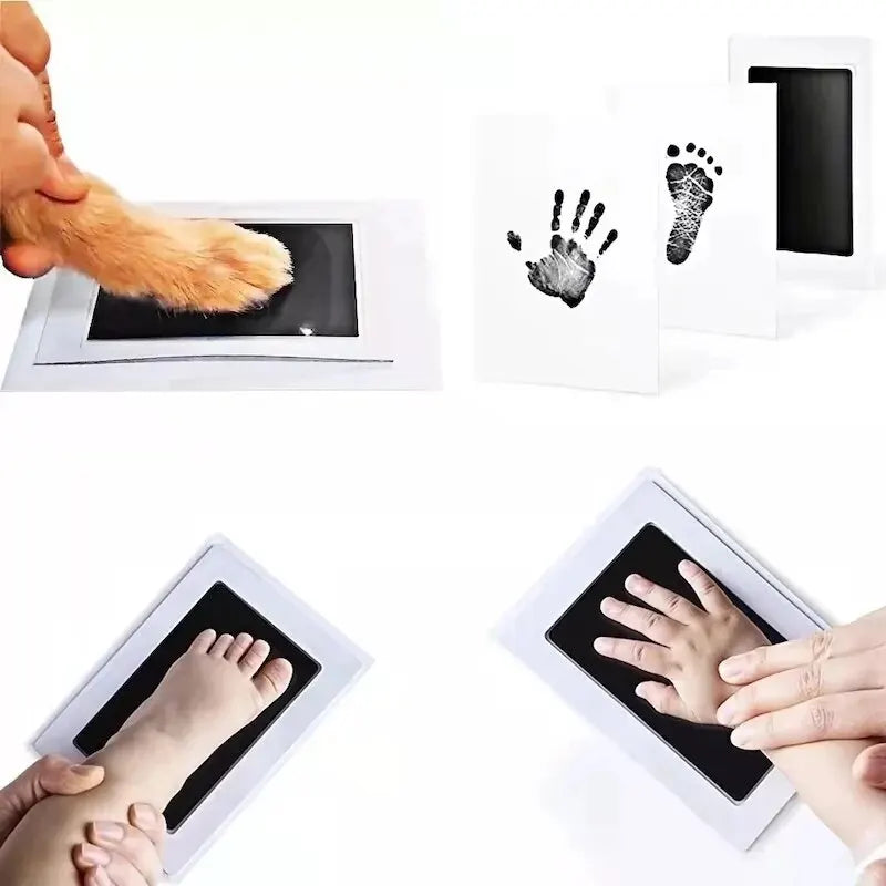 Black and White Baby Foot and Hand print