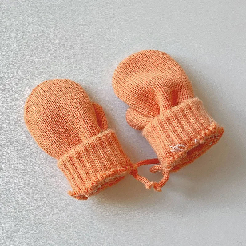 Orange Baby Infant winter gloves