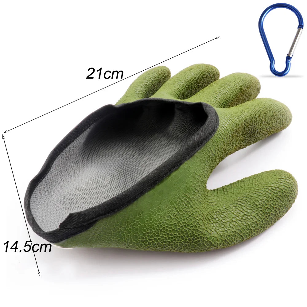 Green Fishing Gloves