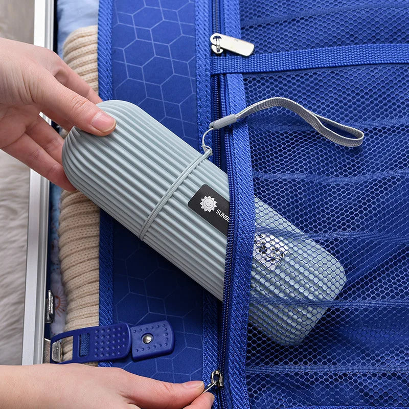 ToothPaste and Tooth Brush Holder in Blue Pocket