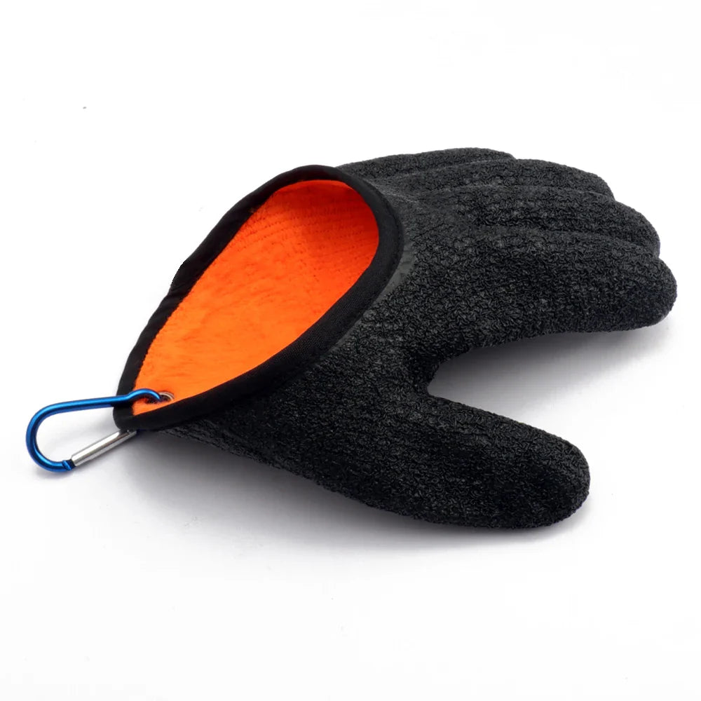 Black Fishing Gloves with orange insulation