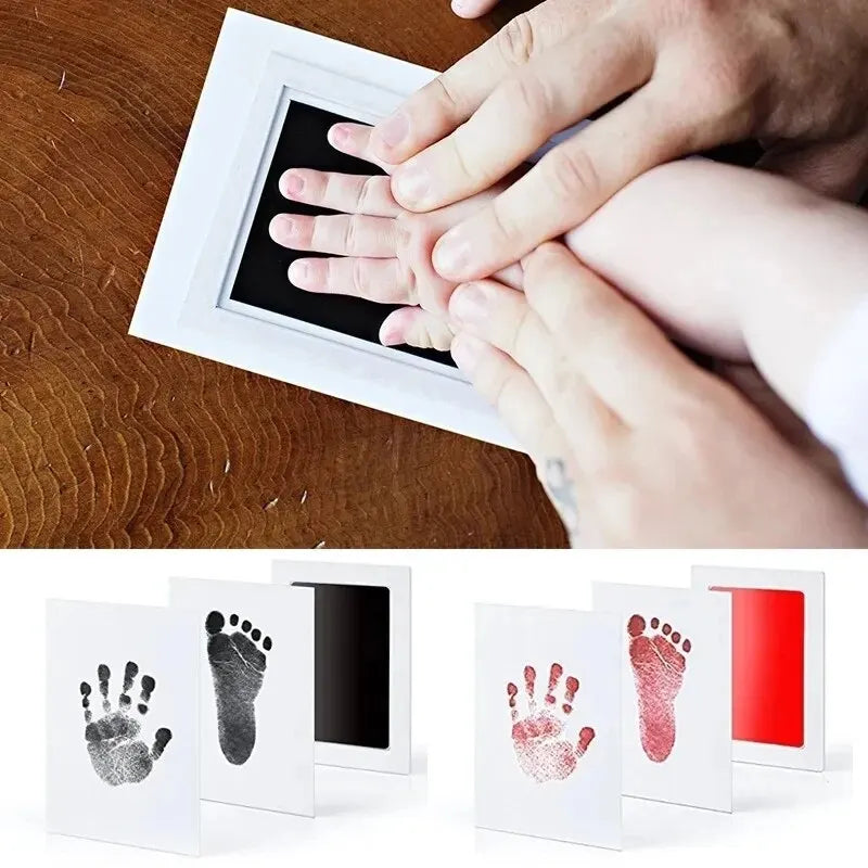 Black and White Baby Foot and Hand print