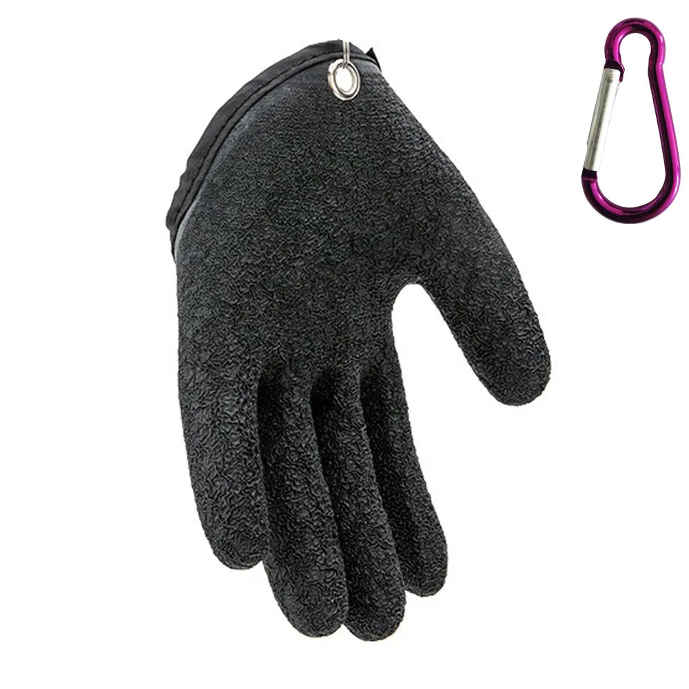 Black Fishing Gloves and Clip