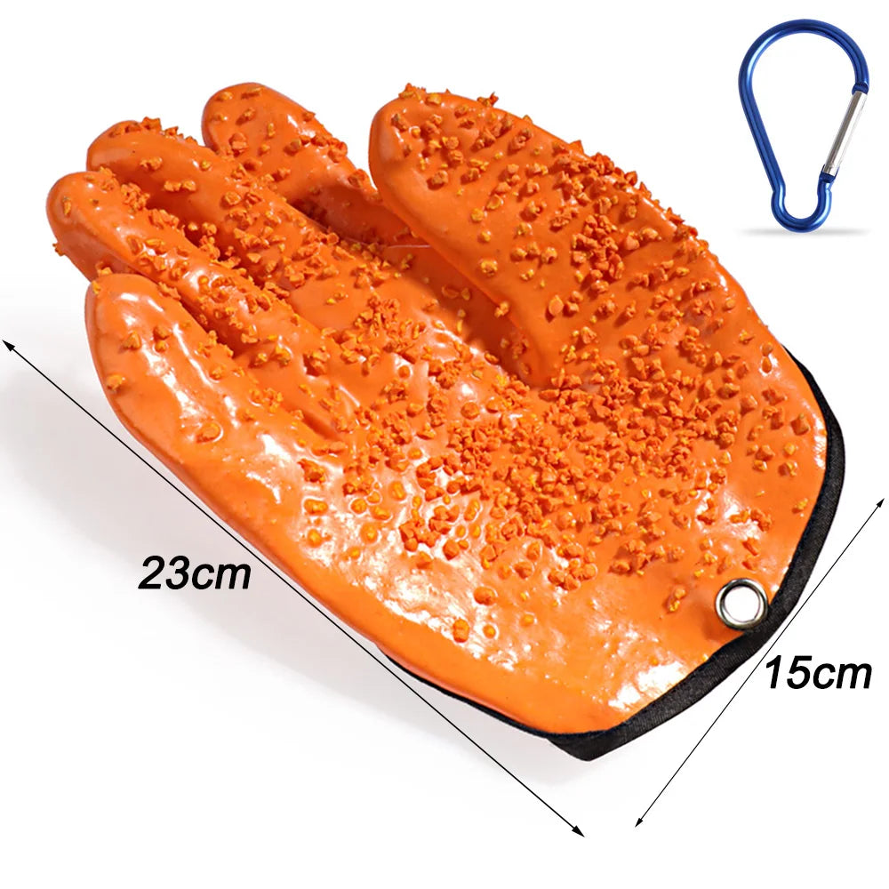 Orange Fishing Gloves 23cm x 15cm
