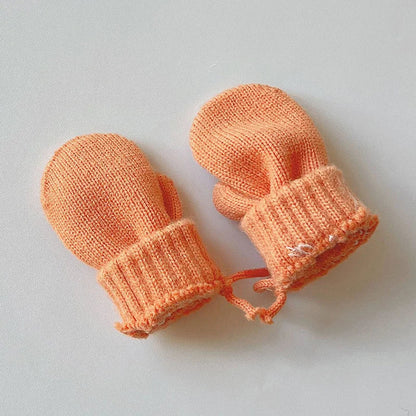 Orange Baby Infant winter gloves