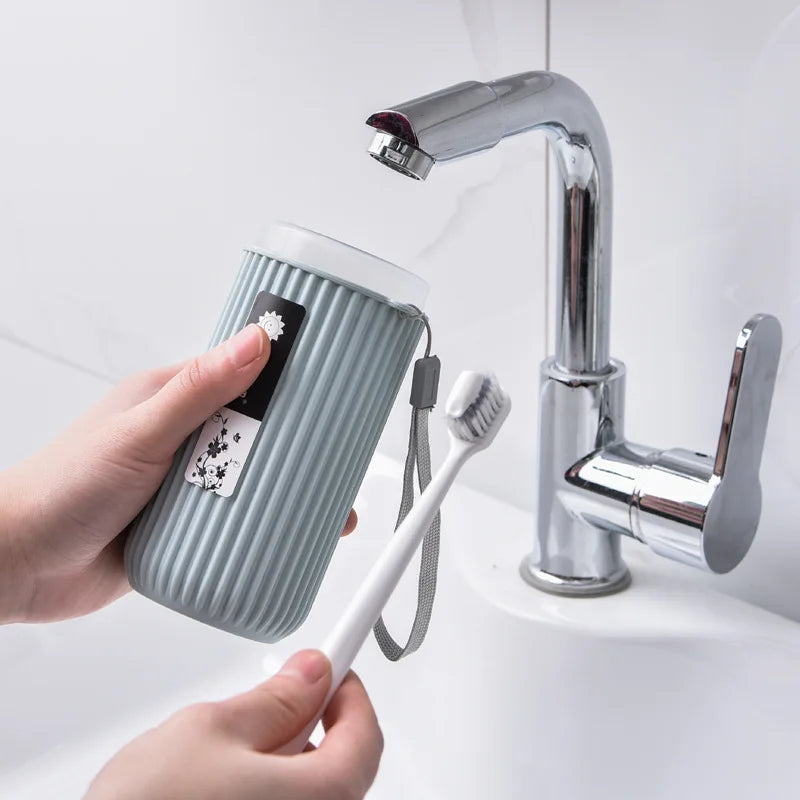 Showning toothbrush and Holder over sink