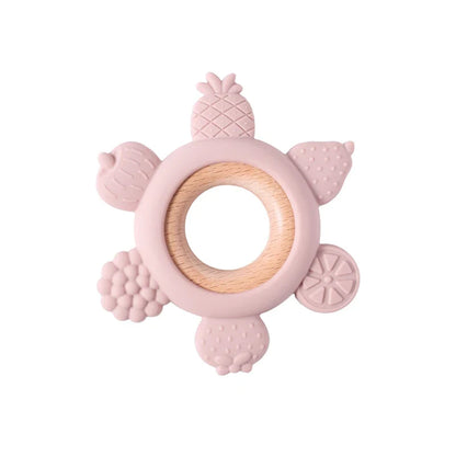 Pink round teether