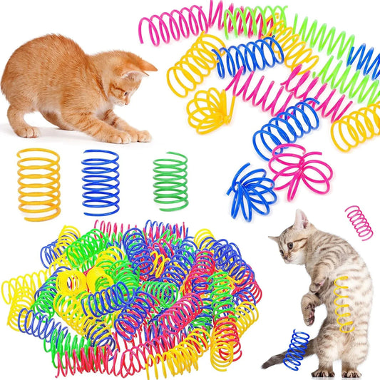 Colorful springs for cats