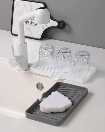 Glass on Sink with Soap Dish Holder