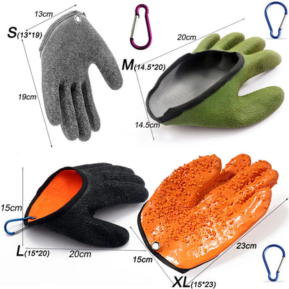 Different colors of fishing gloves