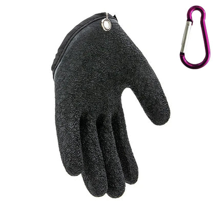 Black Fishing Gloves and Clip
