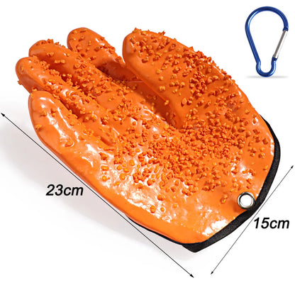Orange Fishing Gloves 23cm x 15cm